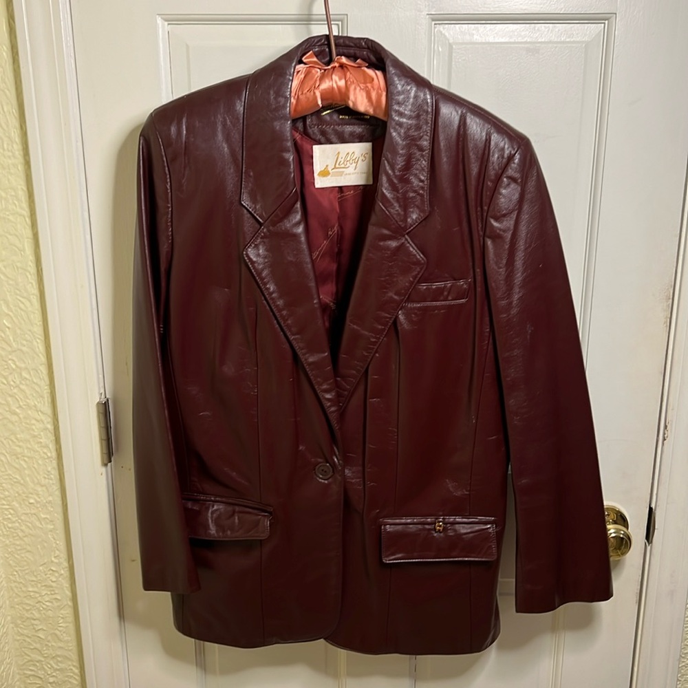 Libby’s Union City TN | Men’s 100% Leather Maroon Blazer